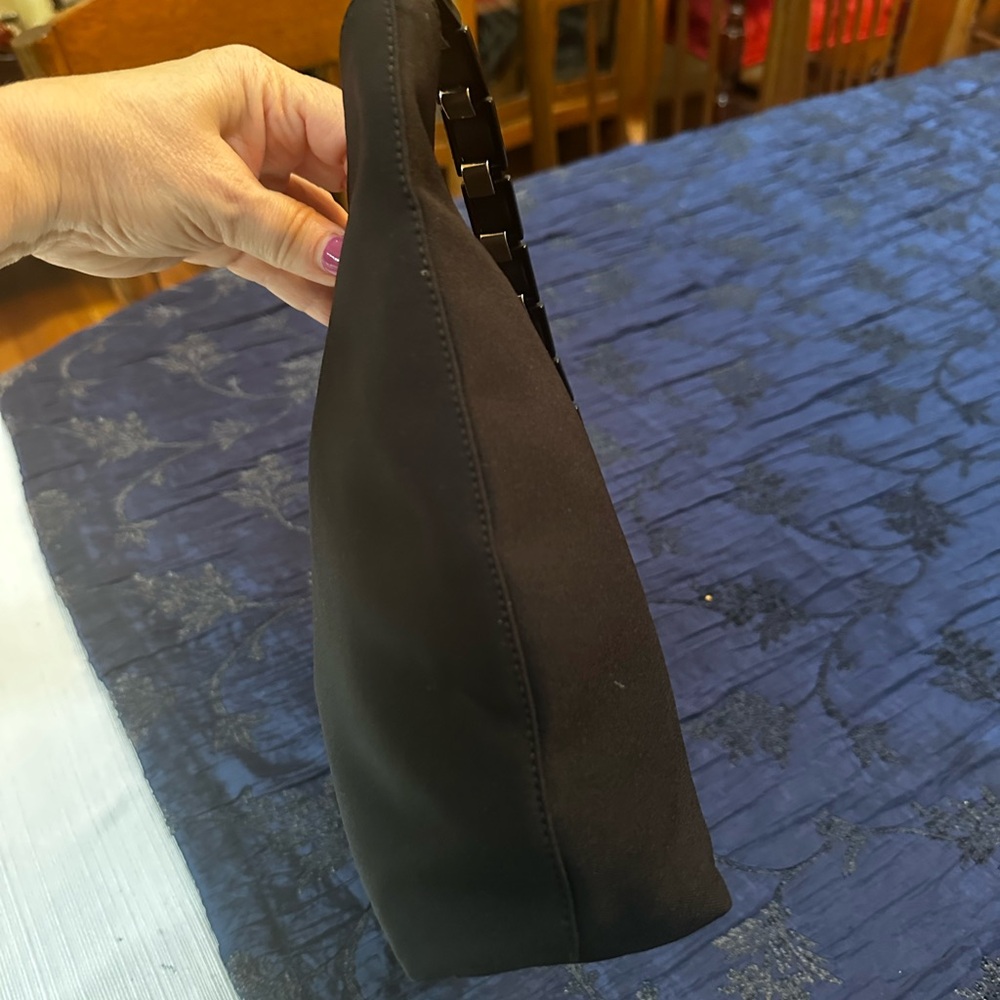 Black Ferragamo Fine Gauge Canvas Shoulder Bag. EUC. - Picture 6 of 15